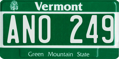 VT license plate ANO249