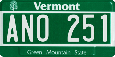VT license plate ANO251