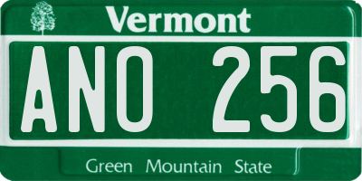 VT license plate ANO256