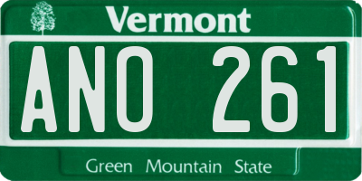 VT license plate ANO261