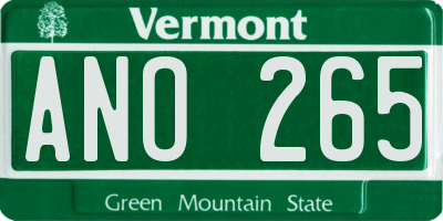 VT license plate ANO265