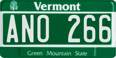 VT license plate ANO266