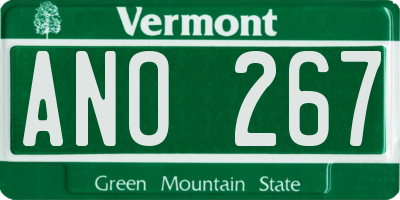 VT license plate ANO267