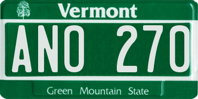 VT license plate ANO270