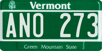 VT license plate ANO273