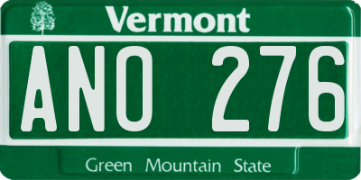 VT license plate ANO276