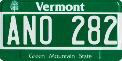 VT license plate ANO282