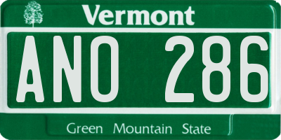 VT license plate ANO286