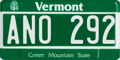 VT license plate ANO292