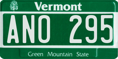 VT license plate ANO295