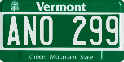 VT license plate ANO299
