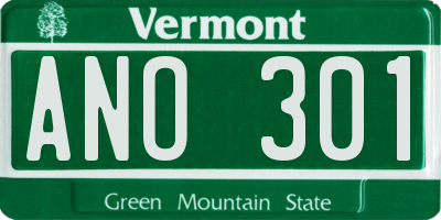 VT license plate ANO301