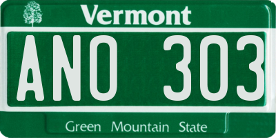 VT license plate ANO303