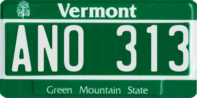 VT license plate ANO313