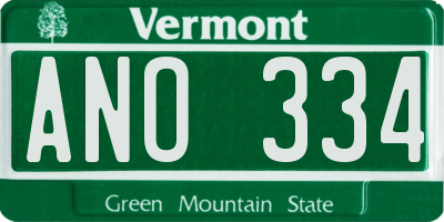 VT license plate ANO334