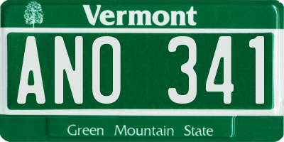 VT license plate ANO341
