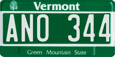 VT license plate ANO344