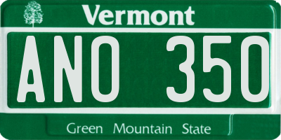 VT license plate ANO350