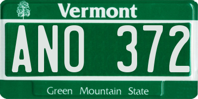 VT license plate ANO372