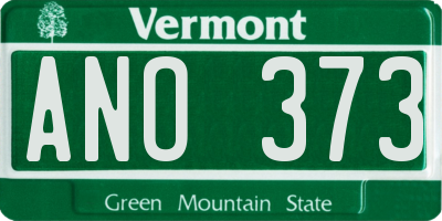 VT license plate ANO373