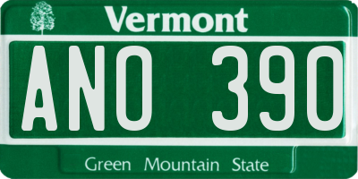 VT license plate ANO390