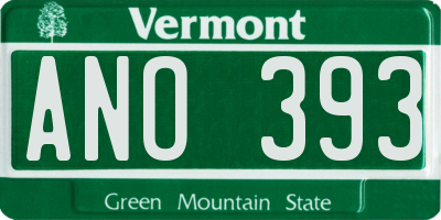 VT license plate ANO393