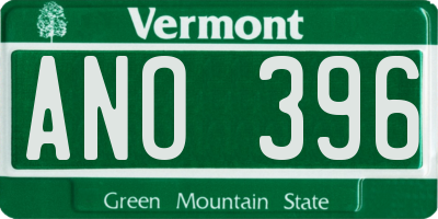 VT license plate ANO396