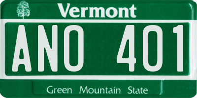 VT license plate ANO401