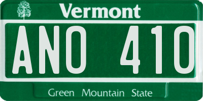 VT license plate ANO410