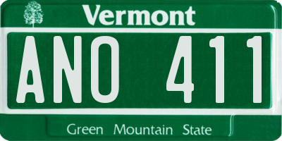 VT license plate ANO411