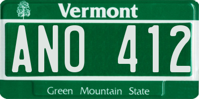 VT license plate ANO412