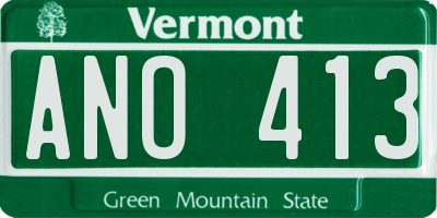 VT license plate ANO413