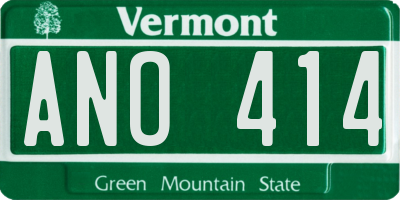 VT license plate ANO414