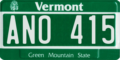 VT license plate ANO415