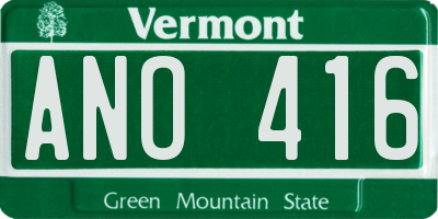VT license plate ANO416