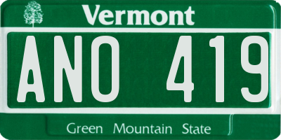 VT license plate ANO419