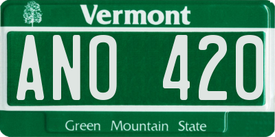 VT license plate ANO420