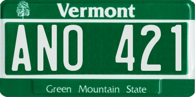 VT license plate ANO421