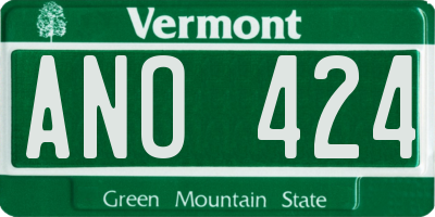 VT license plate ANO424
