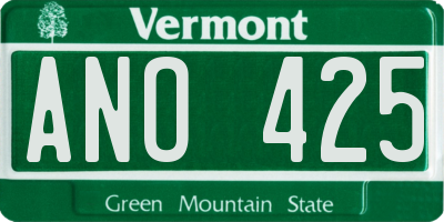 VT license plate ANO425