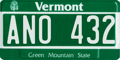 VT license plate ANO432