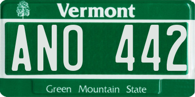 VT license plate ANO442