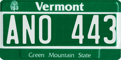 VT license plate ANO443