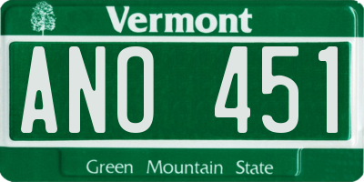 VT license plate ANO451