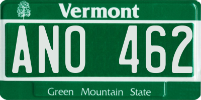 VT license plate ANO462