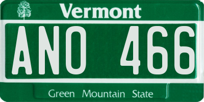VT license plate ANO466