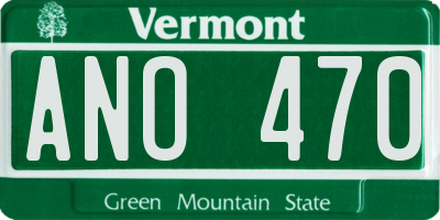 VT license plate ANO470