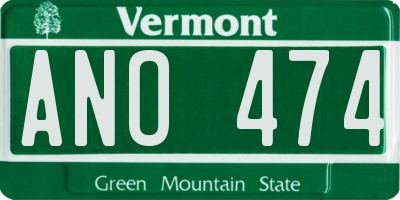VT license plate ANO474