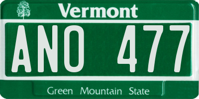 VT license plate ANO477