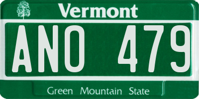 VT license plate ANO479